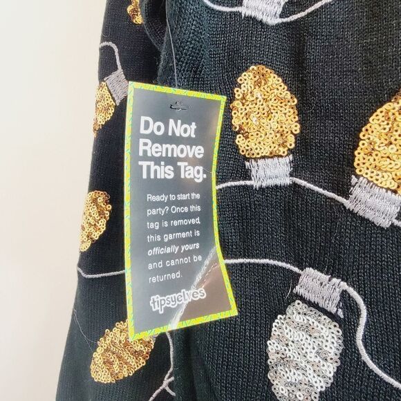 Tipsy Elves Light Strand Sequin Sweater Dress Size Small NWT - Picture 8 of 11